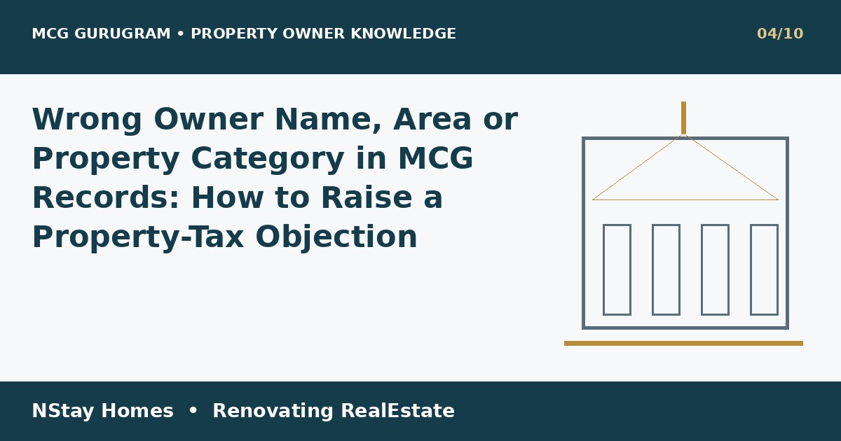 MCG property tax correction Gurugram MCG Gurugram property guide NStay Homes